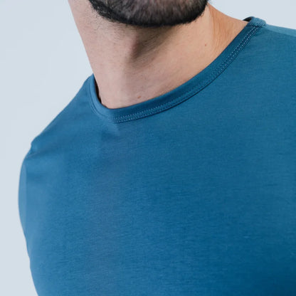 Denim blue AB shirt reinforced collar 