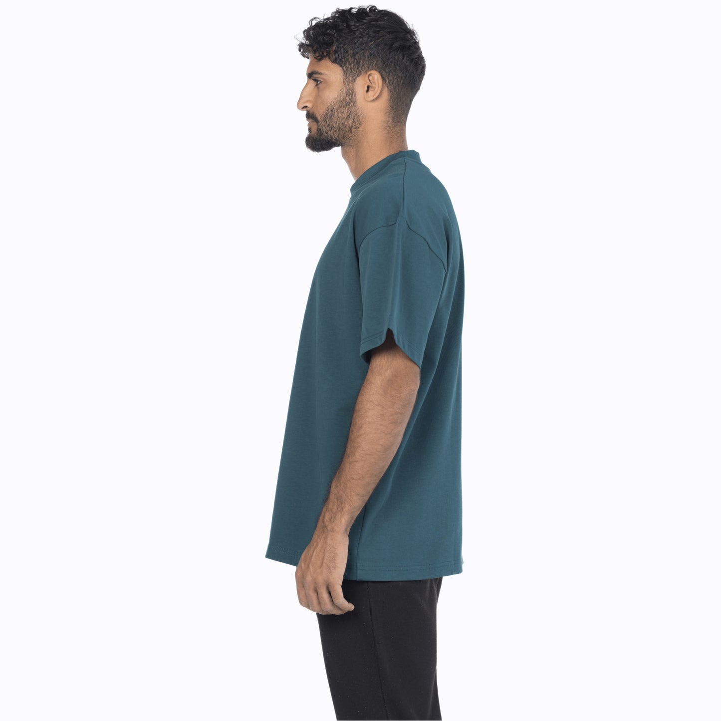 drop shoulder crew neck shirt