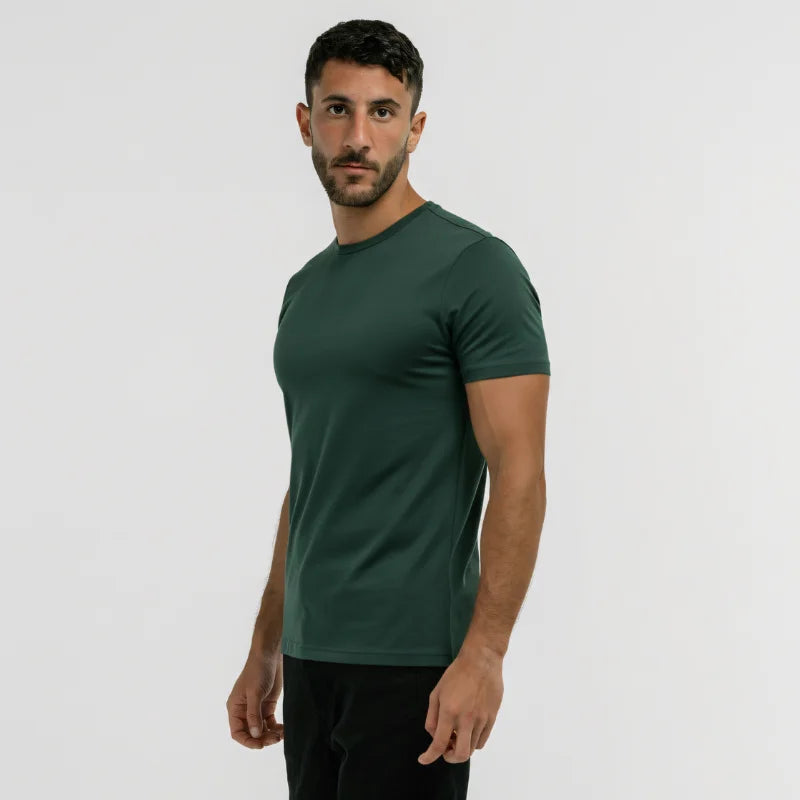 Meadow green premium men’s t-shirt made from Giza Egyptian cotton by Intersect Collection