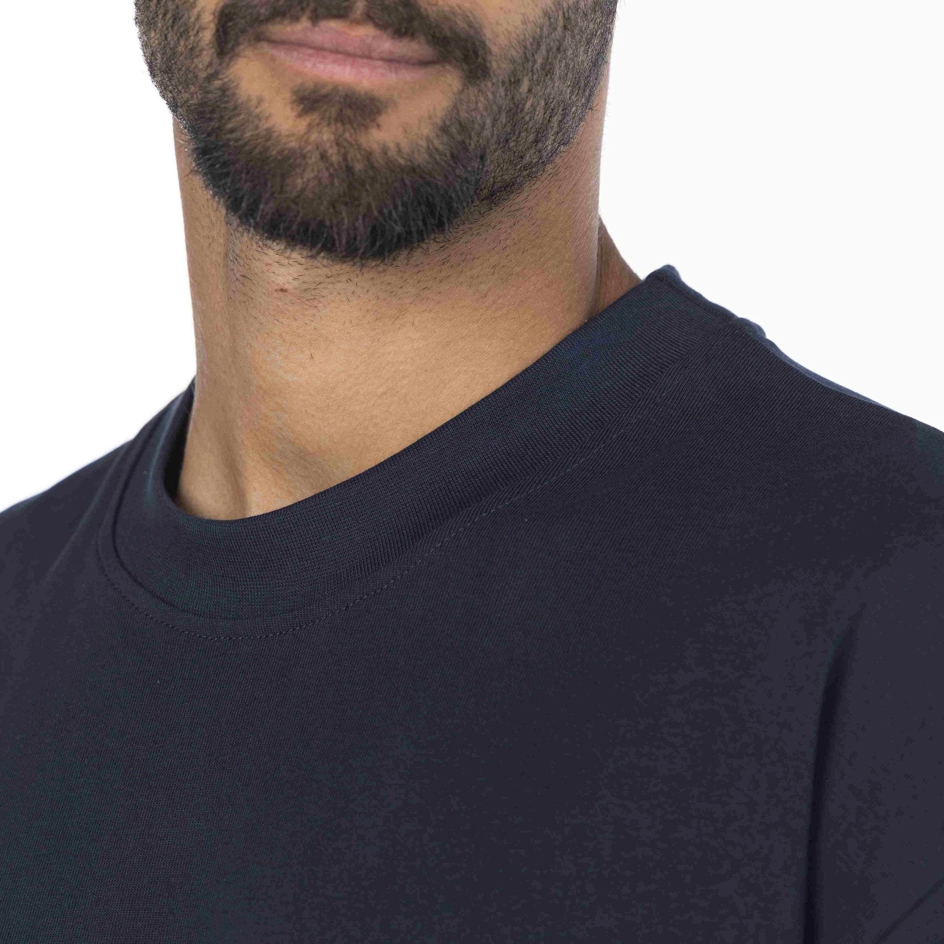 Men drop shoulder crew neck shirt