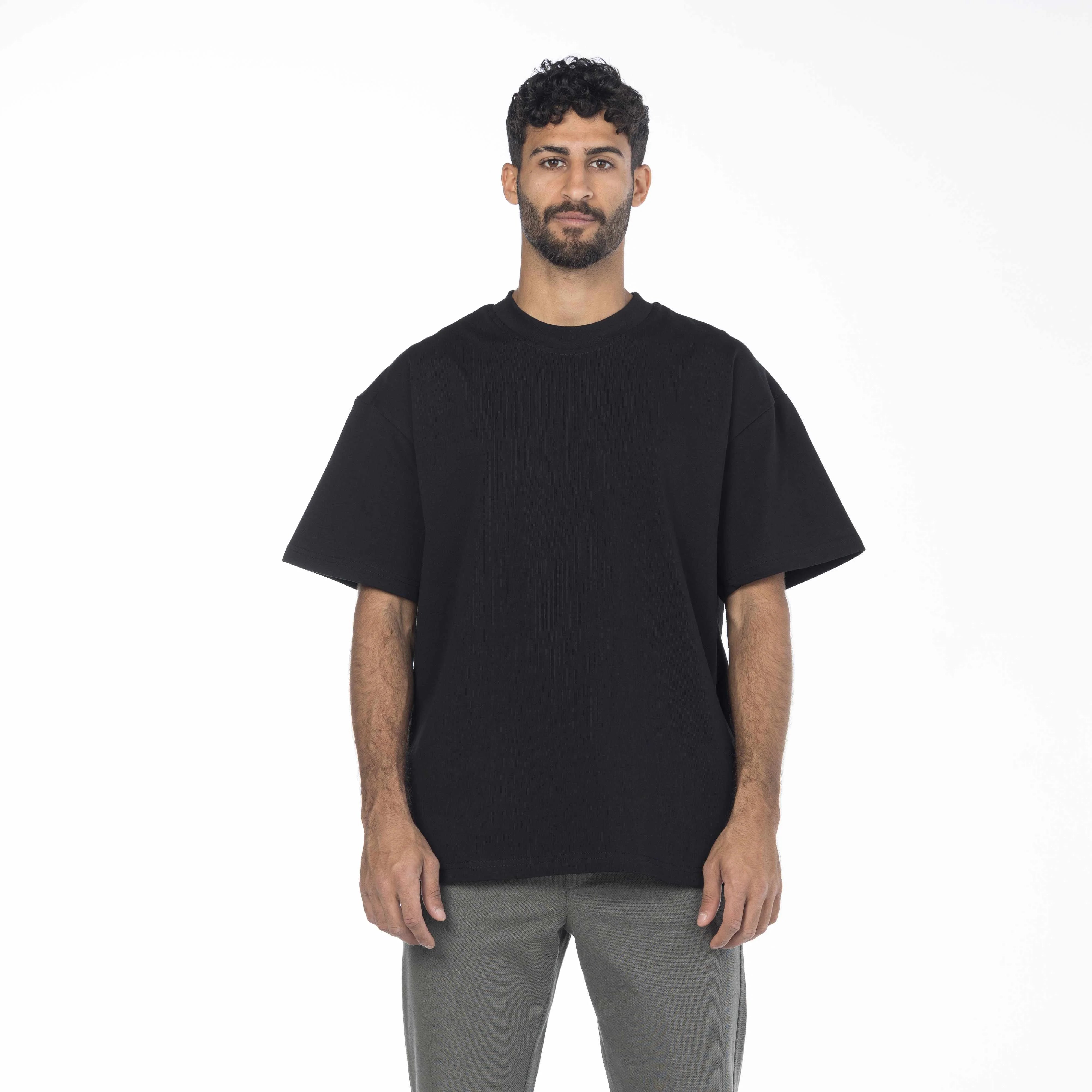 Black drop shoulder t-shirt for men
