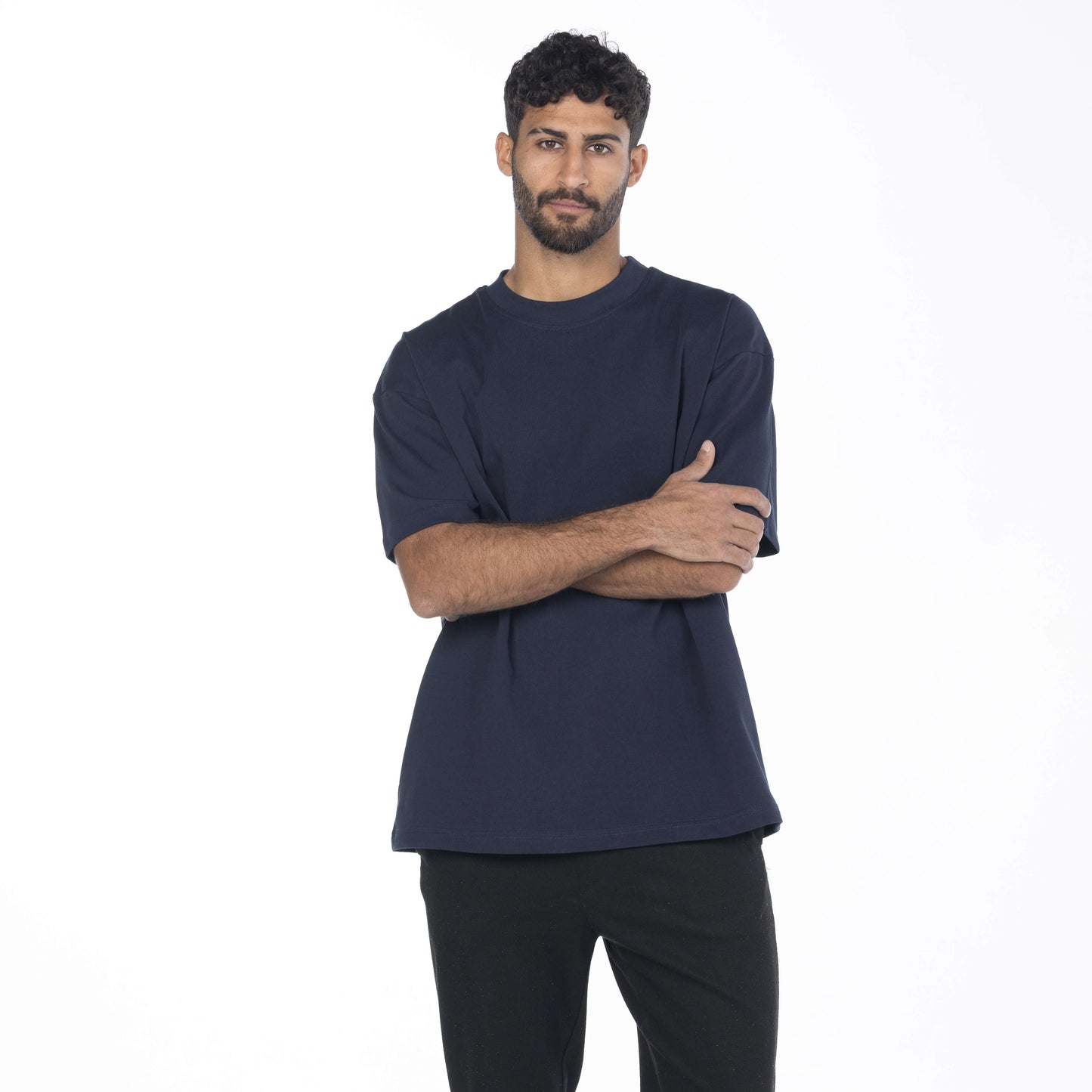 crew neck men drop shoulder tee